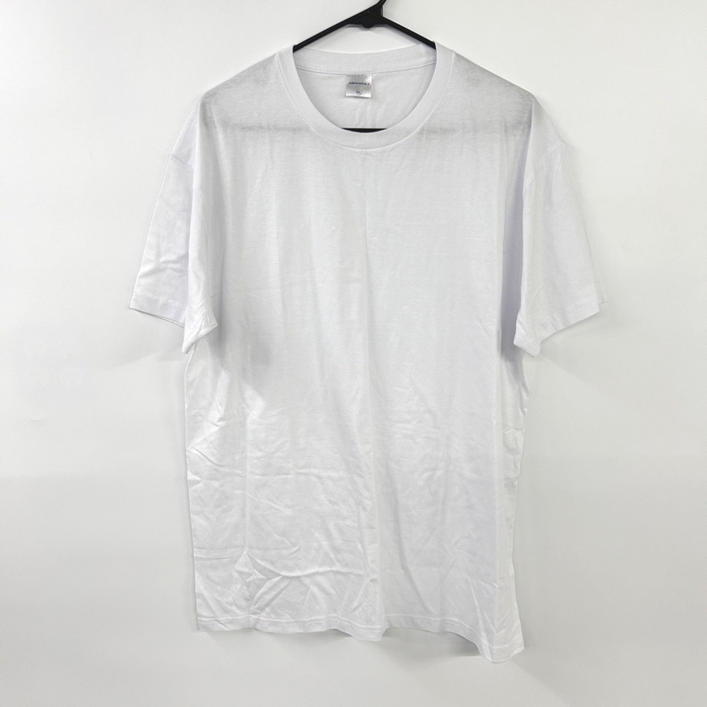 Air France Crew Neck T Shirt XL White Organic Cotton Short Sleeve Airline Tee